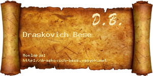 Draskovich Bese névjegykártya